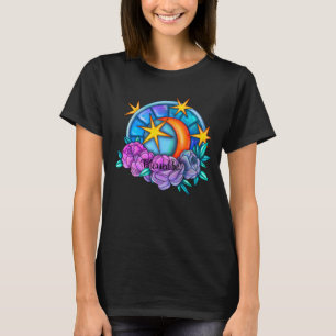 T-shirt Créez Votre Propre Lune, Étoiles et Roses Mignonne