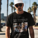 T-shirt Créez votre propre photo collage Best Dad Ever 4<br><div class="desc">Moderne contemporain BEST DADDY EVER Happy Fête des pères 4 famille photo collage gardien simple t-shirt noir et blanc avec un audacieux modèle script de typographie. Créez votre propre site avec quatre photos de famille et votre texte ! Vous pouvez modifier les couleurs du texte. Il peut s'agir d'un cadeau...</div>