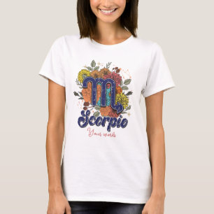T-shirt Créez Votre Propre Scorpio Zodiac Fleurs