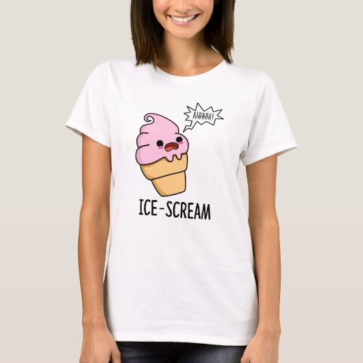T-shirt Crème de glace amusante Crème de glace Cone Pun (Devant)