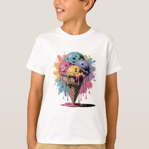 T-shirt Crème de glace bébé garçon fille cône coloré Anniv