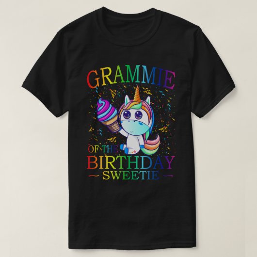T-shirt Crème De Glace Cones GRAMMIE De L'Anniversaire Swe (Design devant)