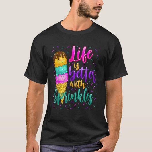T-shirt Crème De Glace Douce Avec Saupoudrer (Devant)