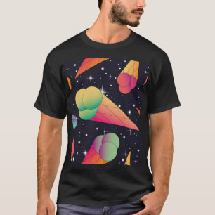 T-shirt Crème De Glace Rétro, Néon Cosmique.