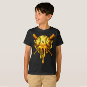 T-shirt Crème glacée Baseball Drip Design Camo Cool (Devant entier)