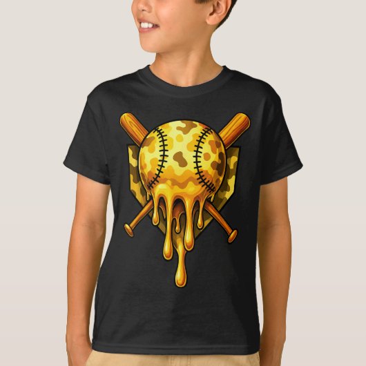 T-shirt Crème glacée Baseball Drip Design Camo Cool (Devant)