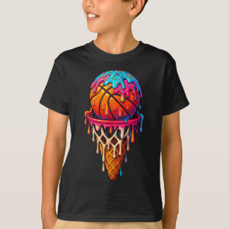 T-shirt Crème glacée basketball drip pour garçons filles j