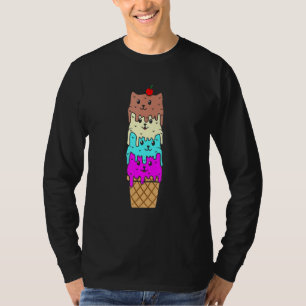 T-shirt Crème glacée Chat Cône été garçons filles Graphism