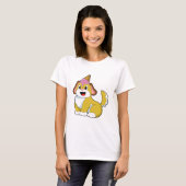 T-shirt Crème glacée Chien avec gaufre (Devant entier)