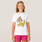 T-shirt Crème glacée Chien avec gaufre (Devant entier)