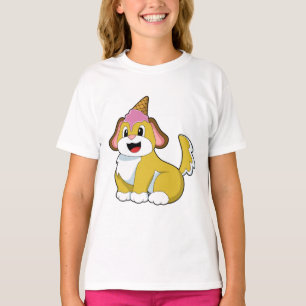 T-shirt Crème glacée Chien avec gaufre