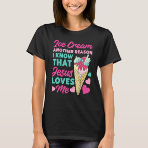 T-shirt Crème Glacée Chrétien Jésus Cône Crème Glacée Une