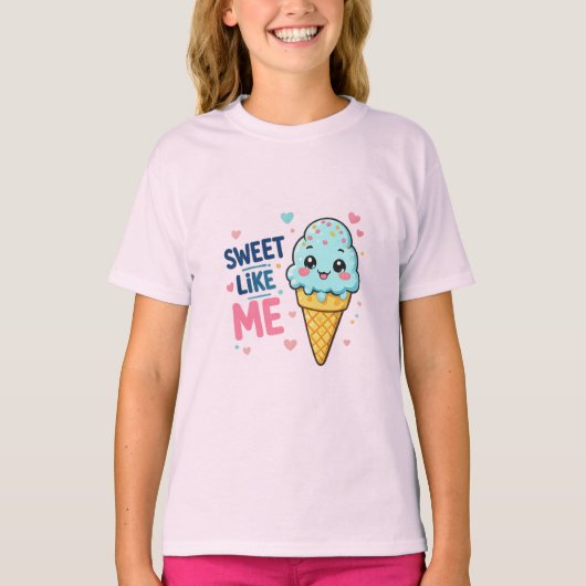 T-shirt Crème Glacée Comme Moi Sucrée (Devant)