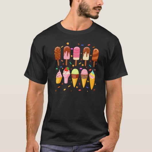 T-shirt Crème glacée cône Popsicle Ice Lolly été (Devant)
