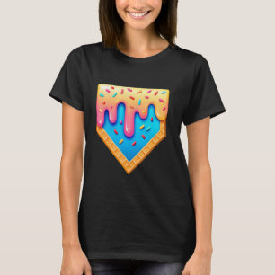 T-shirt Crème glacée de baseball qui coule Rétro Plaque de
