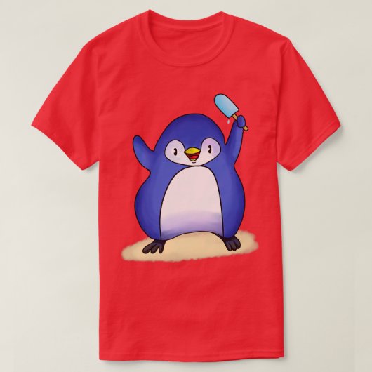 T-shirt Crème glacée de pingouin (Design devant)