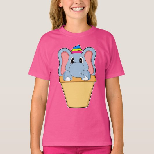 T-shirt Crème glacée Eléphant Waffe (Devant)