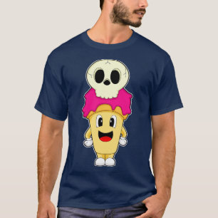 T-shirt Crème glacée gaufre Halloween Crâne