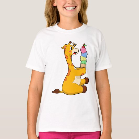 T-shirt Crème glacée Giraffe gaufre (Devant)