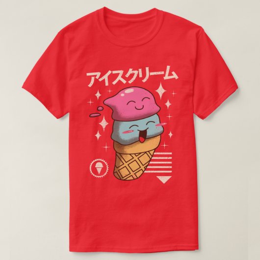 T-shirt Crème glacée Kawaii (Design devant)