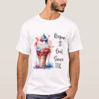 T-shirt crème glacée Patriotique 4 juillet