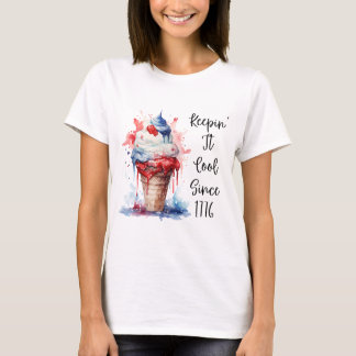 T-shirt crème glacée Patriotique 4 juillet