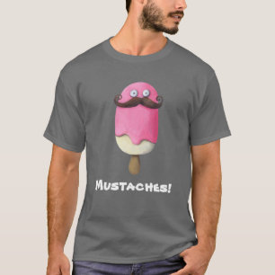 T-shirt Crème glacée rose avec des moustaches