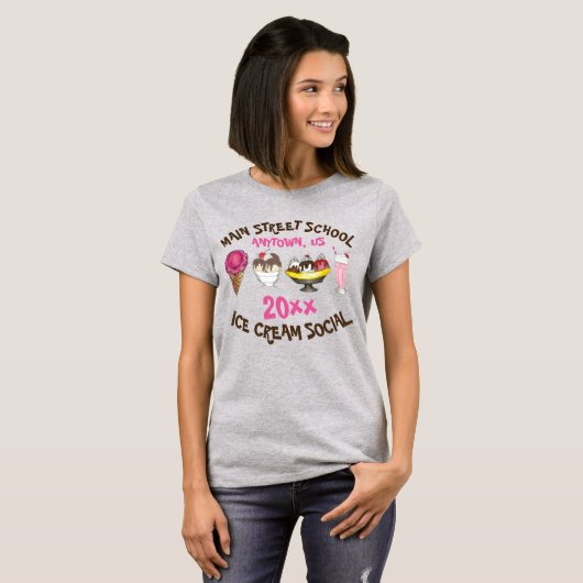 T-shirt Crème glacée Social Favoriser Banana Split Sundae (Devant entier)