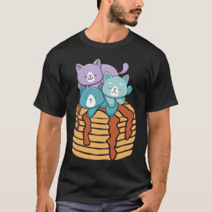 T-shirt Crêpe Chat Petit Déjeuner Nourriture Foodie Minou