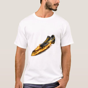 T-shirt Crépine de football sur piste de feu Chaussure d