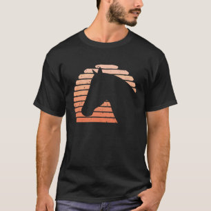 T-shirt Crépuscule Tête de Cheval Silhouette Filles Cheval