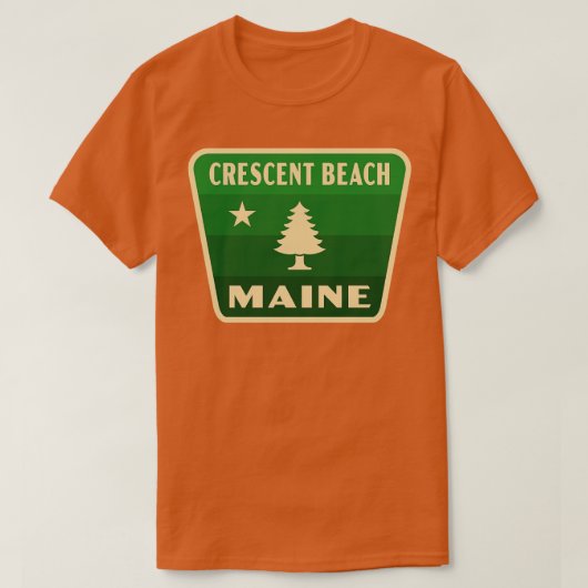 T-shirt Crescent Beach Maine Pine rétro Badge vert (Design devant)