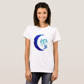 T-shirt Crescent bleu lune et dragon (Devant entier)
