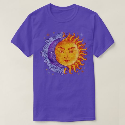 T-shirt Crescent Céleste Lune Soleil Tarot Horoscope Cosmo (Design devant)