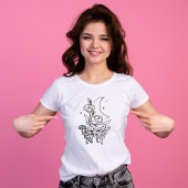 T-shirt Crescent de lune de fanion papillon