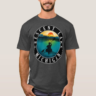 T-shirt Crescent Lake Kayaking Michigan Sunset