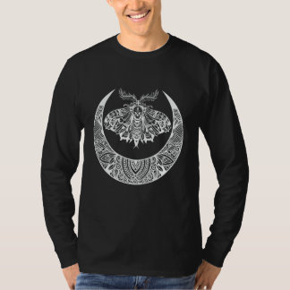 T-shirt Crescent Moon Moth Vintage Goth Horror Antisocial 