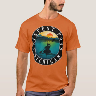 T-shirt Crescent Pond Kayaking Michigan Sunset