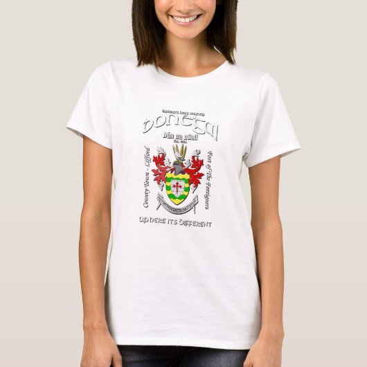T-shirt Crest du comté de Donegal Irlande (Devant)