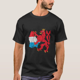 T-shirt Crest Luxembourg Carte Luxembourg Letzebuerg Re