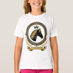 T-shirt Crête de cheval royal avec détails dorés