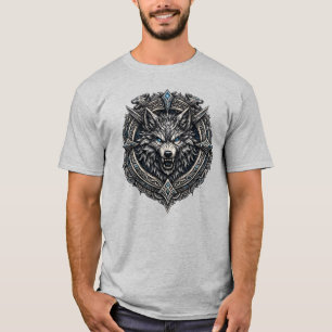 T-shirt Crête de loup nordique Mythologie Viking Fantasy L