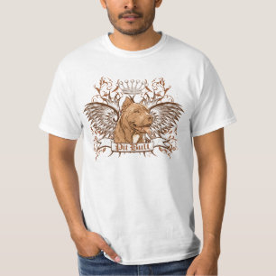 T-shirt Crête et ailes de chien de pitbull