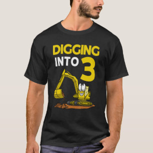 T-shirt Creuser Dans 3 Excavateurs Anniversaire