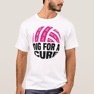 T-shirt Creusez Pour Un Remède Volleyball Octobre Cancer D