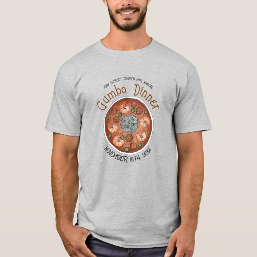 T-shirt Crevettes Gumbo Stew Louisiana LA New Orleans Alim (Devant)