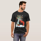 T-shirt Crevettes Poisson Xmas Arbre Éclairage Santa Chape (Devant entier)