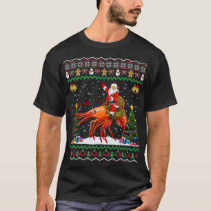 T-shirt Crevettes Vilain Noël Cadeau Père Noël Riding C