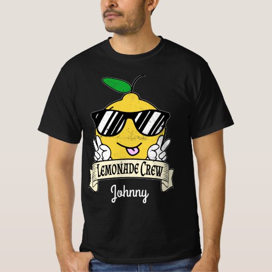 T-shirt Crew de limonade - Kawaii Peace Main et lunettes d (Devant)