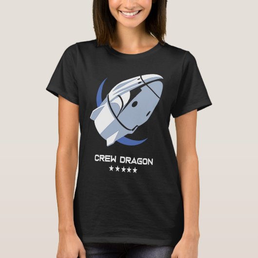 T-shirt Crew Dragon Spacecraft Rocket Ship (Devant)